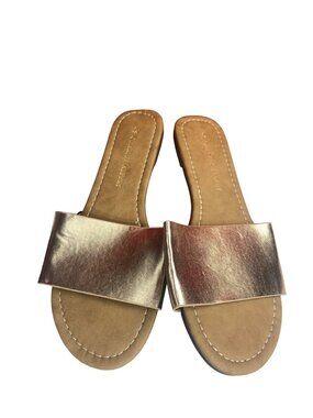 Charles Albert Women’s Rose Gold Slide On Sandals Style Carrie Size Small